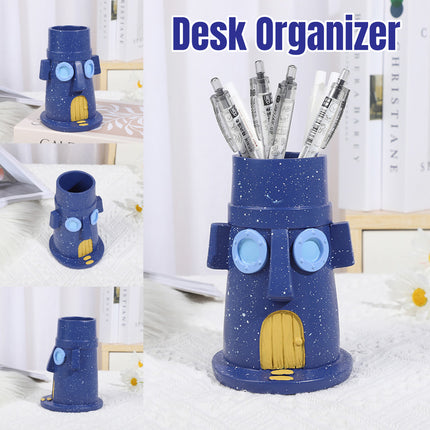 Creative Resin Desk Organiser Pen Holder Decorative Storage Cup Home Office Use