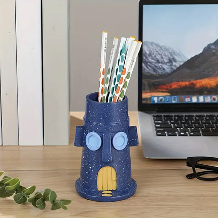 Creative Resin Desk Organiser Pen Holder Decorative Storage Cup Home Office Use