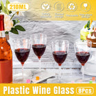 8pcs 210ml Plastic Twill Wine Glass Transparent Tall Drinking Cup for Party Bar