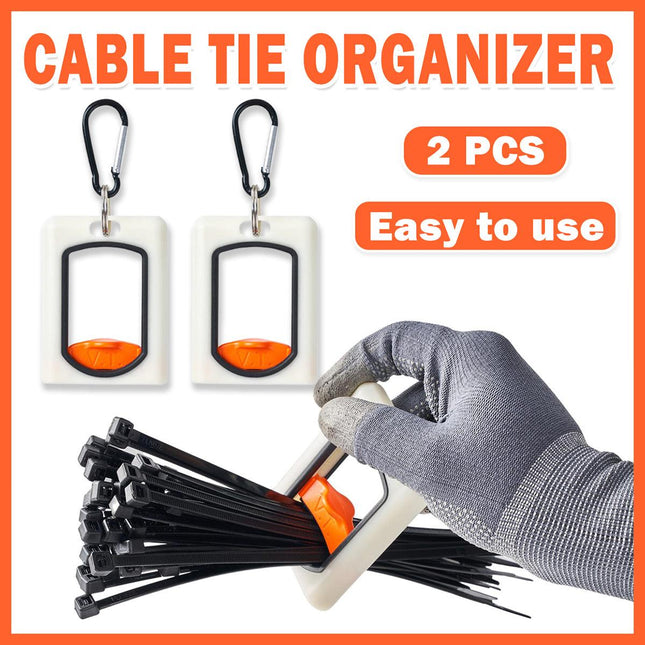 2pcs Square Cable Tie Organizer Fluorescent Portable Holder for Wire Management