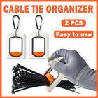 2pcs Square Cable Tie Organizer Fluorescent Portable Holder for Wire Management