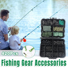 420pcs Carp Fishing Accessories Set Hooks Tackle Gear for Angler Equipment
