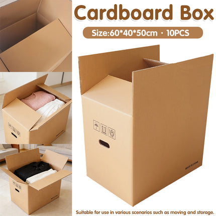 10PCS Portable Hard Cardboard Box Built In Handle Moving Shipping Storage Use