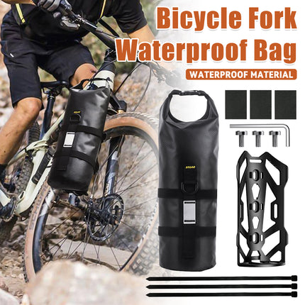 Bike Fork Bag 5L Waterproof TPU Roll Top Front Fork Storage Pouch Universal