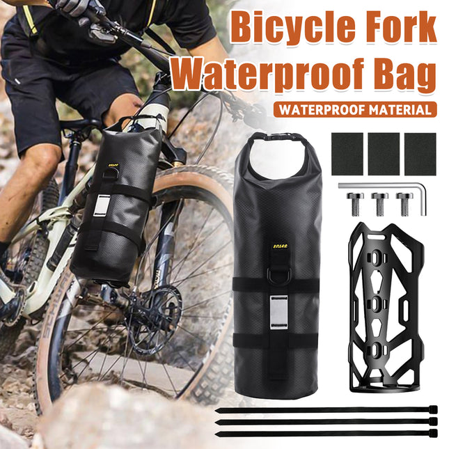 Bike Fork Bag 5L Waterproof TPU Roll Top Front Fork Storage Pouch Universal