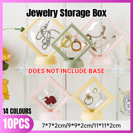 10pcs Transparent Jewelry Storage Box PE Film Display Case Gift Boxes Holder