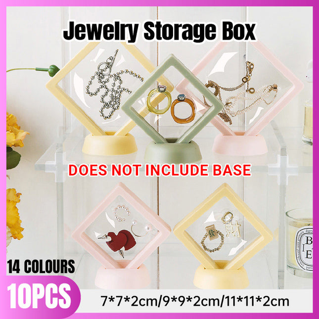 10pcs Transparent Jewelry Storage Box PE Film Display Case Gift Boxes Holder