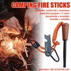 Wood Handle Fire Starter Flint Camping Fire Sticks Durable High Ignition Rate