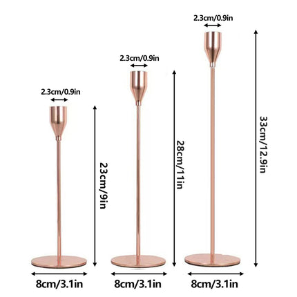 3PCS Simple Metal Candle Holder Decoration Rustproof Home Living Room Tabletop