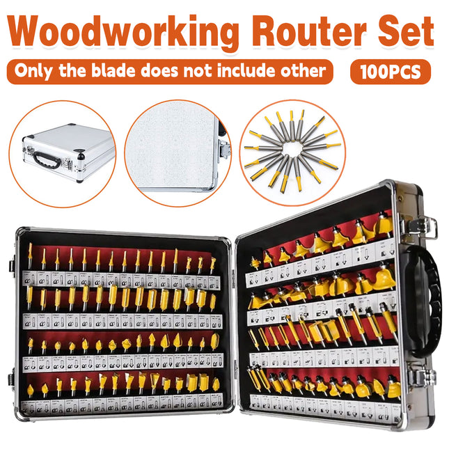 100 PCS Woodworking Milling Cutter Kit For Woodworking Projects PrecisionCutting