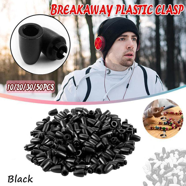10-50PCS Black Plastic Breakaway Clasps for Lanyards and Bead Necklaces