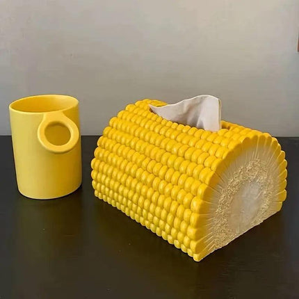 Corn Shape Tissue Box Paper Dispenser Decorative Napkin Holder for Home Office