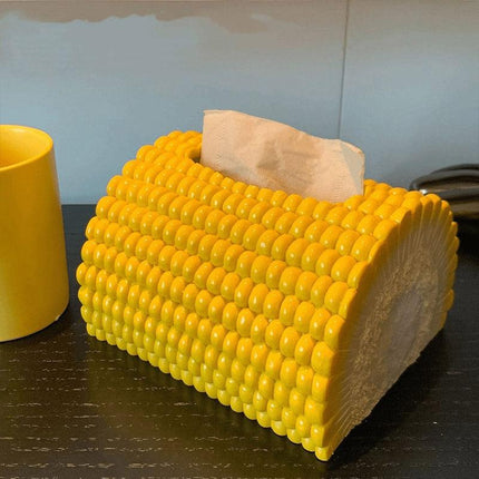 Corn Shape Tissue Box Paper Dispenser Decorative Napkin Holder for Home Office