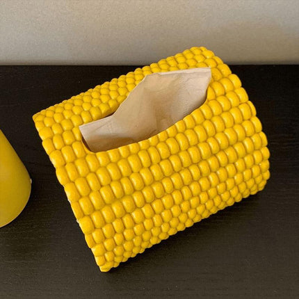 Corn Shape Tissue Box Paper Dispenser Decorative Napkin Holder for Home Office