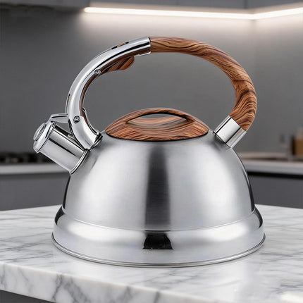 Stainless Steel Whistling Kettle Induction Heat Resistant Handle Home Tea Pot