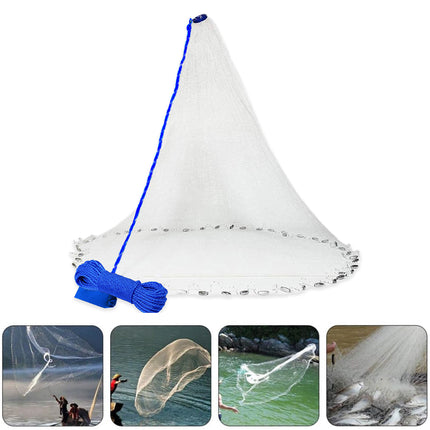 Hand Cast Net Ring Free Fishing Net for Outdoor Catching Shrimp Bait Fish