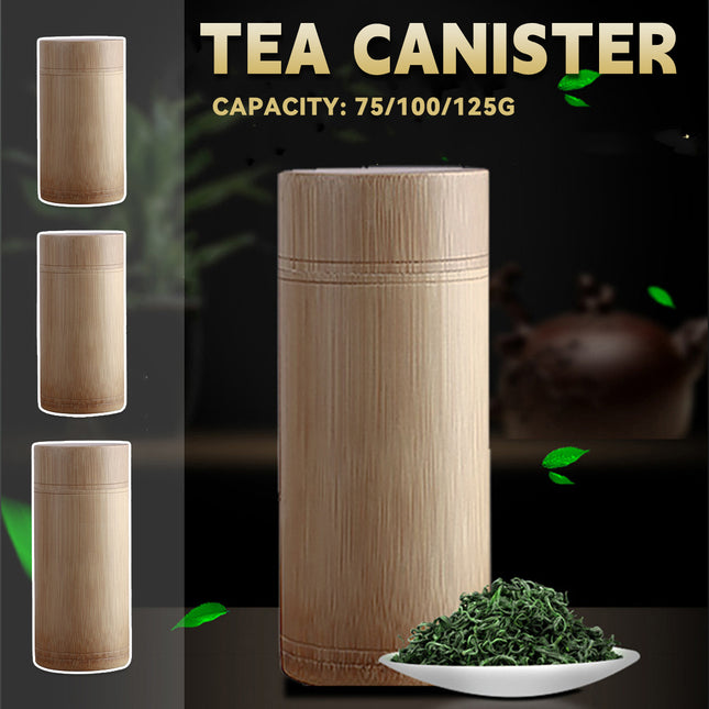 Bamboo Storage Canister with Sealed Lid 75g 100g 125g Tea Loose Leaf Jar
