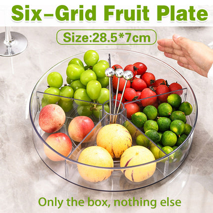 Six Point Fruit Snack Tray With Lid Dried Fruit Nut Candy Box Dustproof Storage