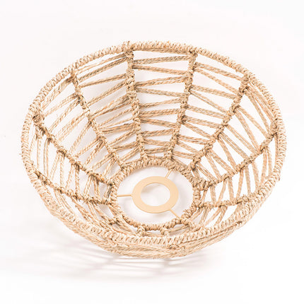 Natural Half Circle Woven Lampshade 30x10.5cm Straw Rope Pendant Light Shade