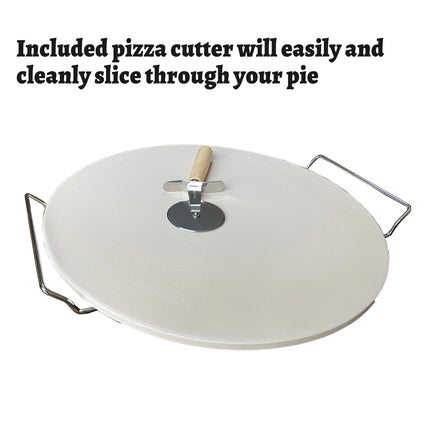 3PCS Round Pizza Stone Baking Tray for Oven Grill Pizza Bread Cooking 33x33cm