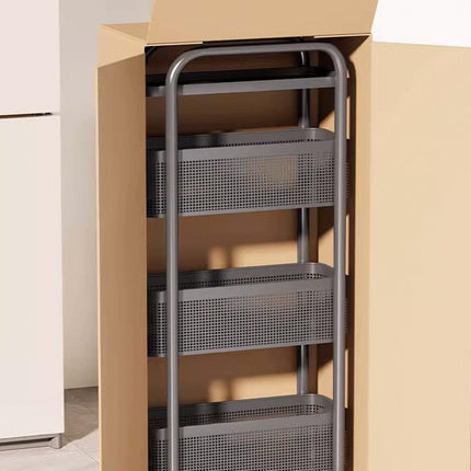 Multi Shelf Bathroom Storage Trolley Organizer with Pull Out Drawer Unit Stand