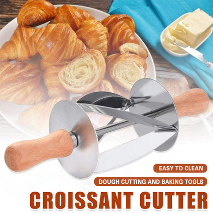 Roller Stainless Steel Croissant Cutter for Baking Pastry Cutting Easy Cleaning