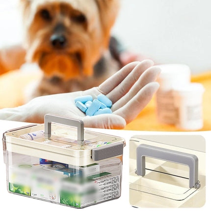 Large Capacity Medicine Storage Box First Aid Organiser Multi Layers Transparent