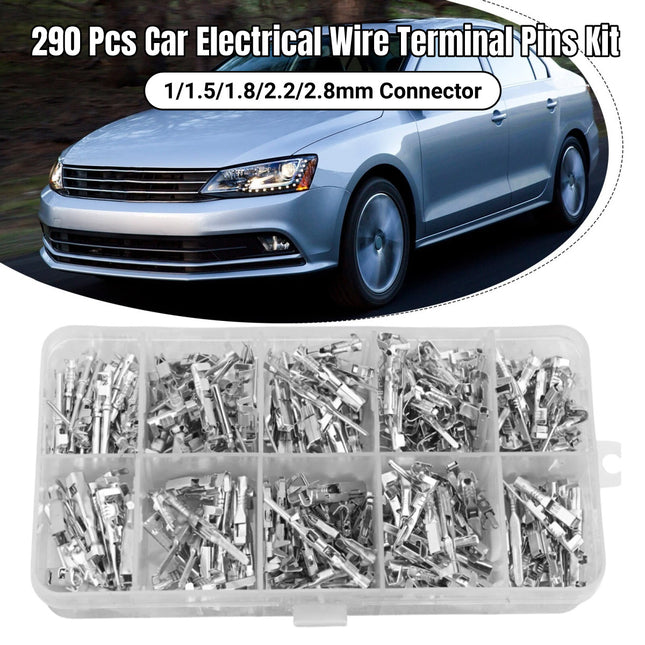 290PCS Automotive Electrical Wire Terminal Pins Kit Crimp Connectors Repair Use