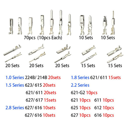 290PCS Automotive Electrical Wire Terminal Pins Kit Crimp Connectors Repair Use