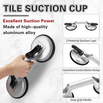 Heavy Duty Double Suction Cup Lifter for Glass Tile Aluminium Handle Strong
