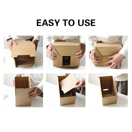 6PCS Kraft Paper Desktop Storage Box for Document Organization Office Supplies