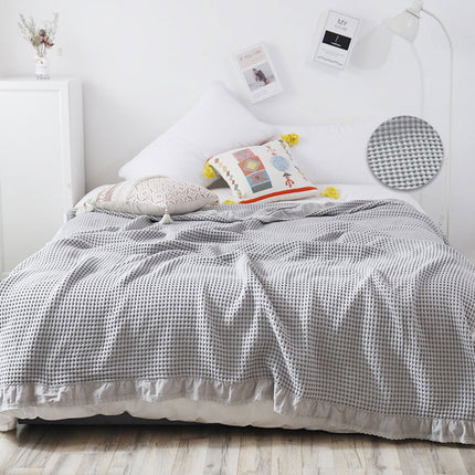 Waffle Sofa Blanket Thin Lightweight Throw Soft Cover Couch Bed Living Room Use