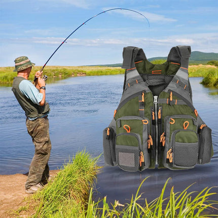 Fishing Vest with Multiple Pockets Lightweight Outdoor Floating Jacket