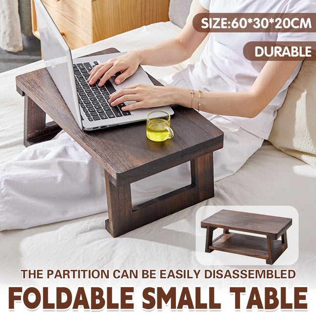 Solid Wood Tatami Foldable Low Table Japanese Style Space Saving Side Table