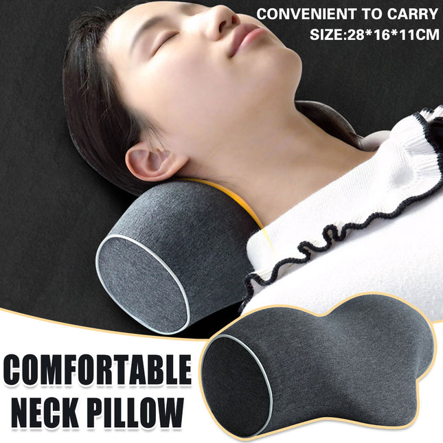 Ergonomic Memory Foam Neck Support Pillow Soft Cotton Cover for Home and Travel