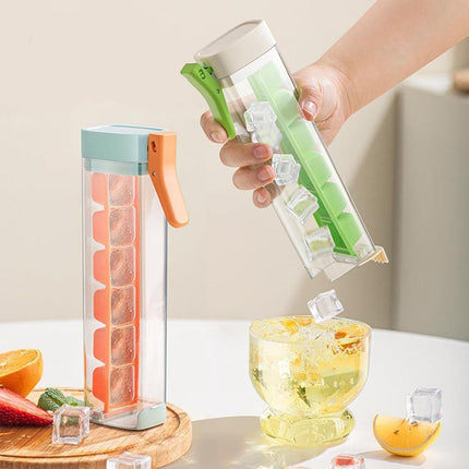 2pcs Press Ice Cube Tray 6 Grid Small Mould with Lid Ice Storage Box for Freezer