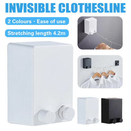 Invisible Clothesline Indoor No Drill Retractable 4.2m Space Saving High Quality