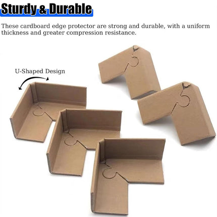 100pcs Kraft Paper Cardboard Corner Protector 90 Degree Angle Guard for Packing