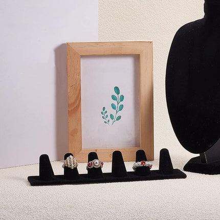 Resin Flocking Ring Holder Display Stand Jewelry Finger Rings Organizer Stand