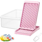Small Round Ice Compartment Box with Lid Plastic Ice Cube Moulds Freezer Storage
