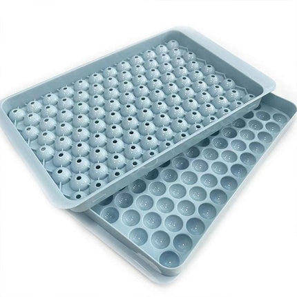 Small Round Ice Compartment Box with Lid Plastic Ice Cube Moulds Freezer Storage