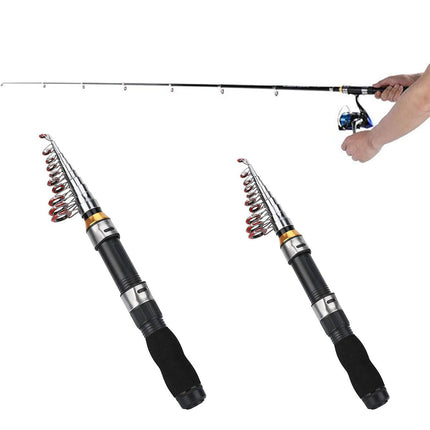 Portable Mini Fishing Rod Fishing Gear Compact Travel Rods for Outdoor Sports