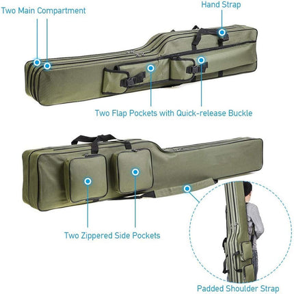 130cm Big Belly Fishing Tackle Bag Rod Storage Carry Case Outdoor Fishing Bag