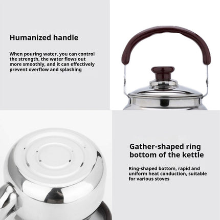 Stainless Steel Whistling Kettle Anti Scald Handle Gas Electric Stove 0.5L 1L 2L