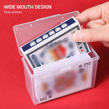 Card Storage Box Set 4PCS Plastic Transparent Case for Game or Business Cards