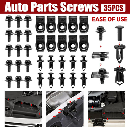 35PCS Auto Parts Screws Fender Bumper Fasteners Anti Rust Corrosion Resistant