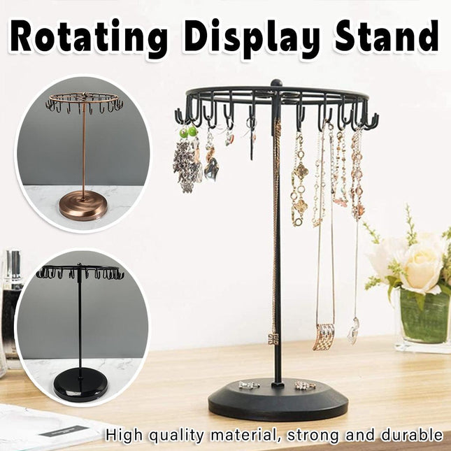 Iron Jewellery Rack Rotating Necklace Display Stand Jewellery Organiser Storage