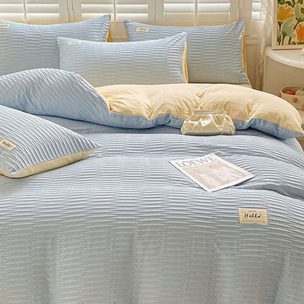 Super Soft Solid Colour Duvet Cover Simple Elegant Bedding Comforter Quilt Case