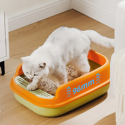 12L Semi Enclosed Large Cat Litter Box with Delivery Shovel Easy Clean Toilet