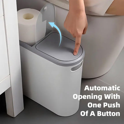Simple Garbage Can with Lid Household Clamped Plastic Bucket Flip Lid Kitchen